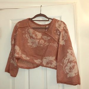 Free People pink cropped sweater